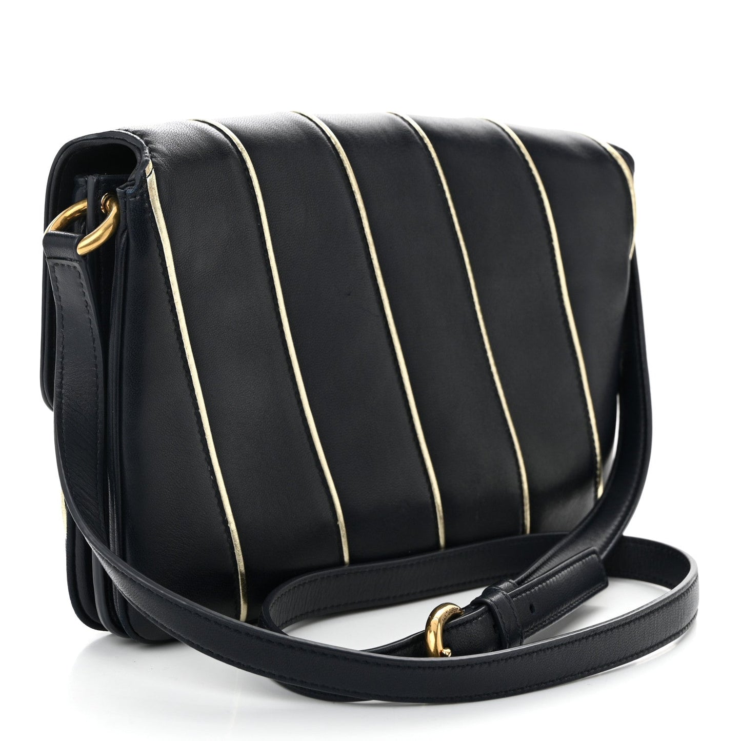 Lambskin Quilted Le Maillon Satchel Marine