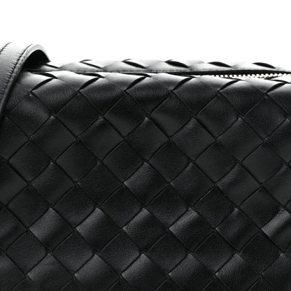Calfskin Intrecciato Small Loop Top Handle Black