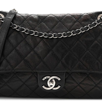 Caviar Quilted Jumbo Easy Flap Black