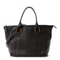 Calfskin Bamboo Top Handle Tote Dark Brown