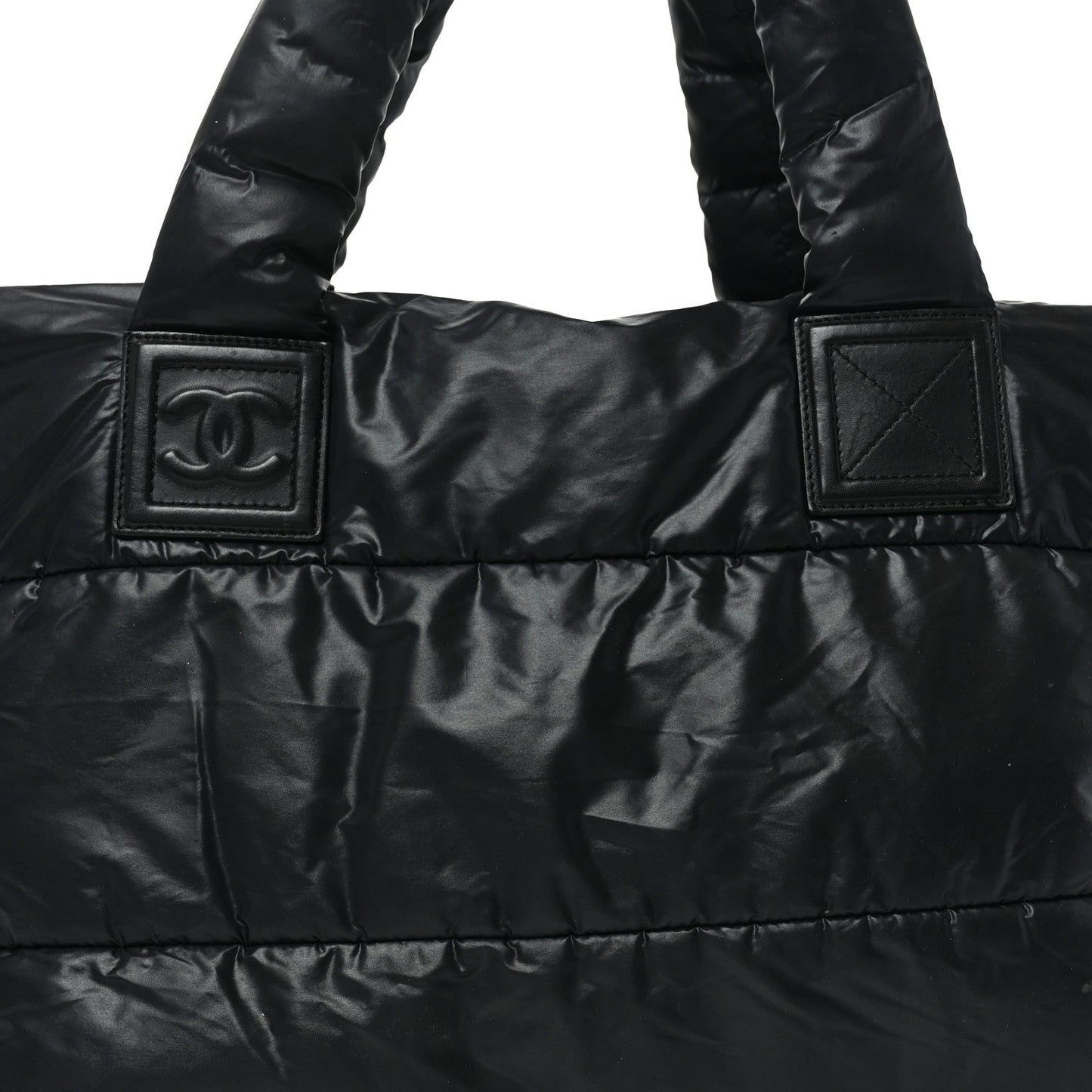 Lambskin Quilted Medium Coco Cocoon Reversible Tote Black
