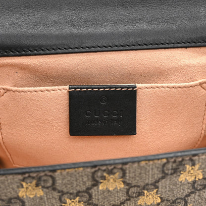 GG Supreme Monogram Bees Small Padlock Shoulder Bag Black