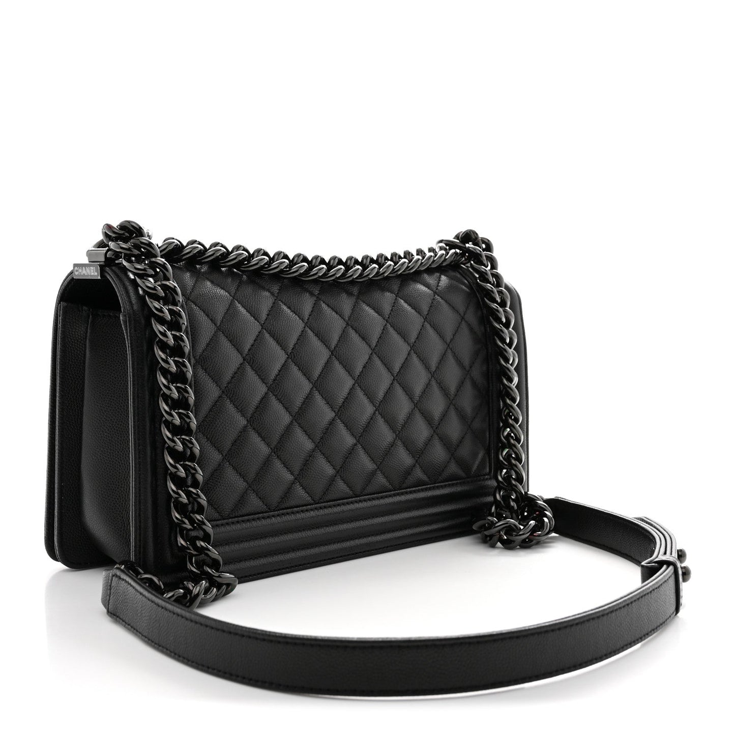 Caviar Quilted Medium Boy Flap So Black