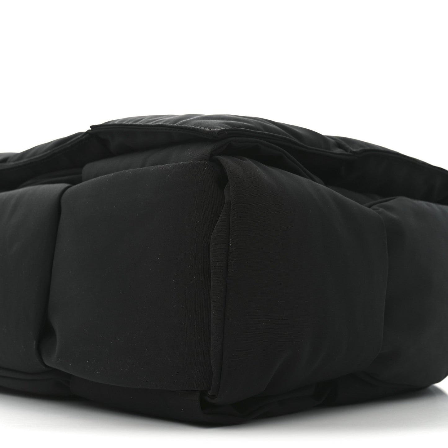 Nylon Intrecciato Padded Tech Maxi Cassette Bag Black