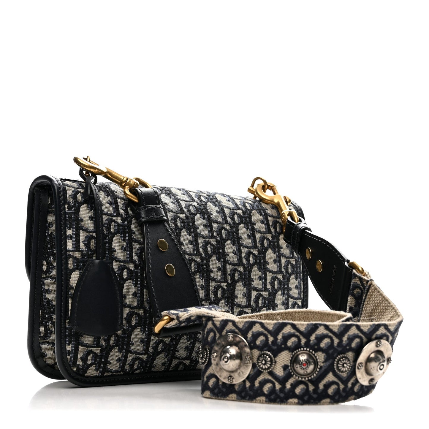 Oblique Small DiorAddict Flap Bag Navy Blue