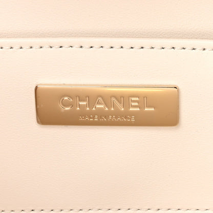 Lambskin Quilted Coco Click Bag White