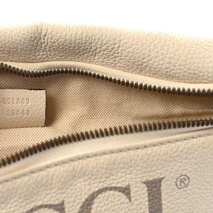 Grained Calfskin Logo Belt Bag White