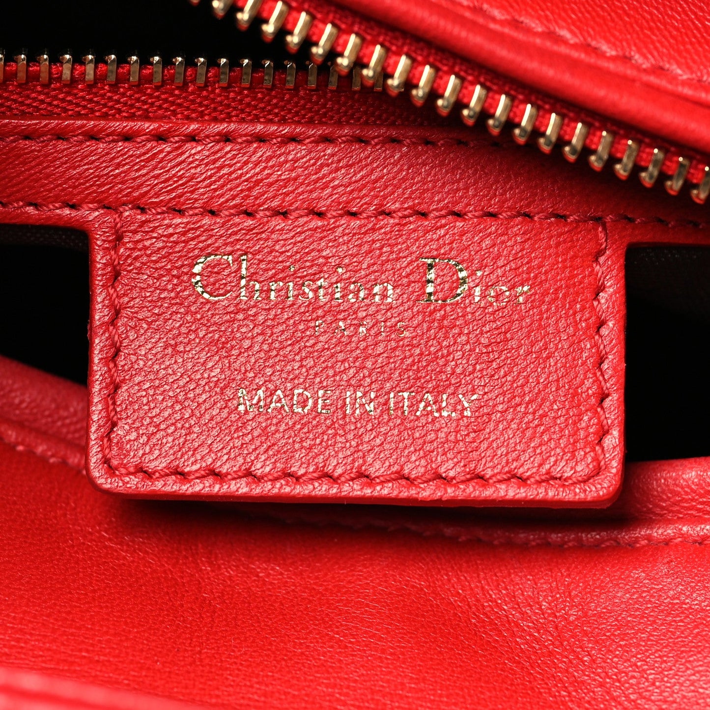 Lambskin Cannage Medium Lady Dior Red