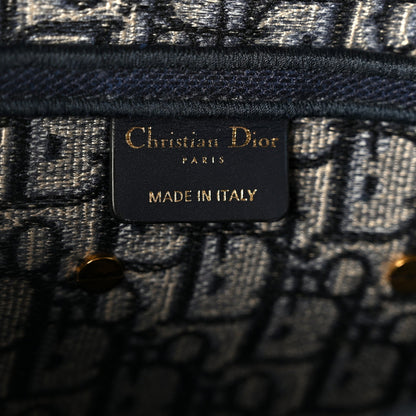 Oblique Embroidered Saddle Bag Blue