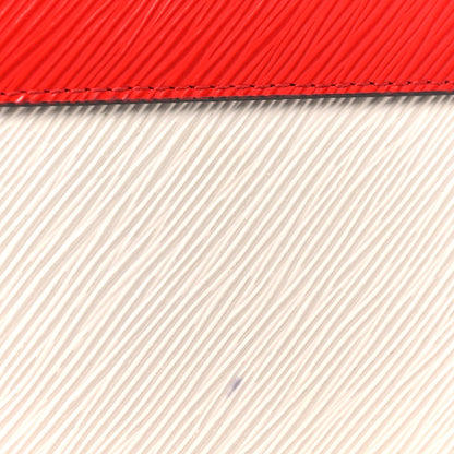 Epi Twist Shoulder Bag MM Coquelicot Hot Pink White