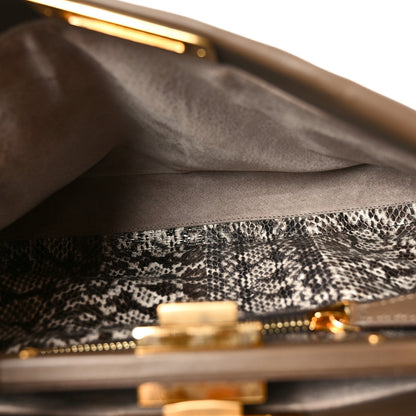 Vitello Morgan Snakeskin Medium Peekaboo Iconic Satchel Foresta