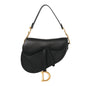Grained Calfskin Saddle Bag Black