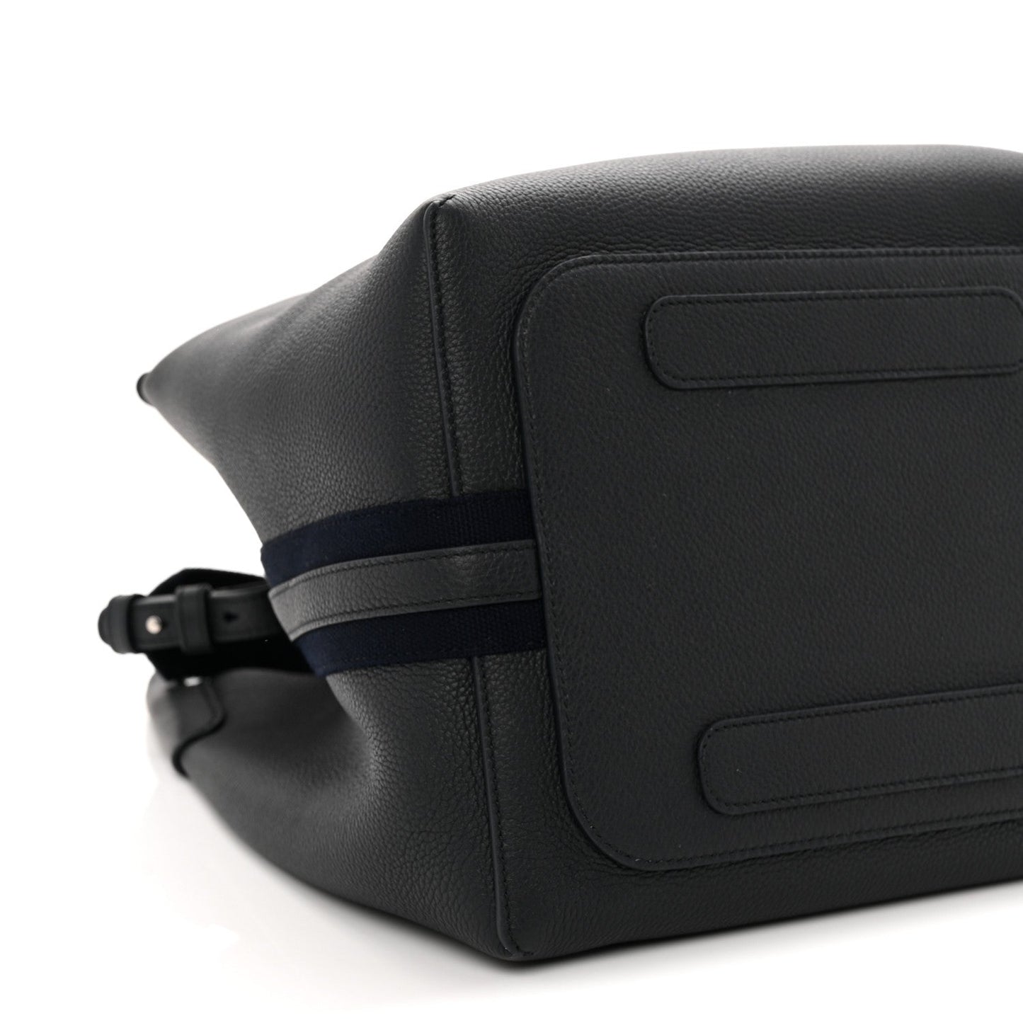 Grained Calfskin Large Bale Bag Navy Blue