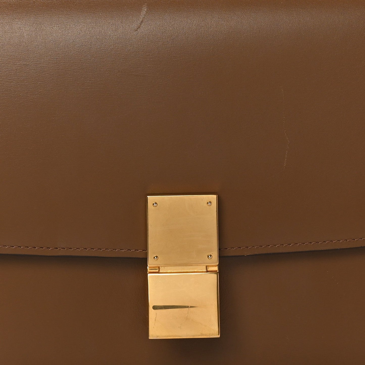 Box Calfskin Medium Classic Box Flap Bag Camel