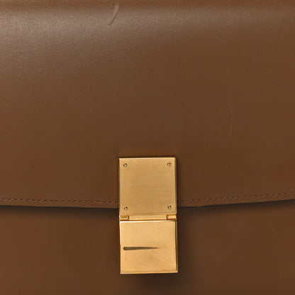 Box Calfskin Medium Classic Box Flap Bag Camel