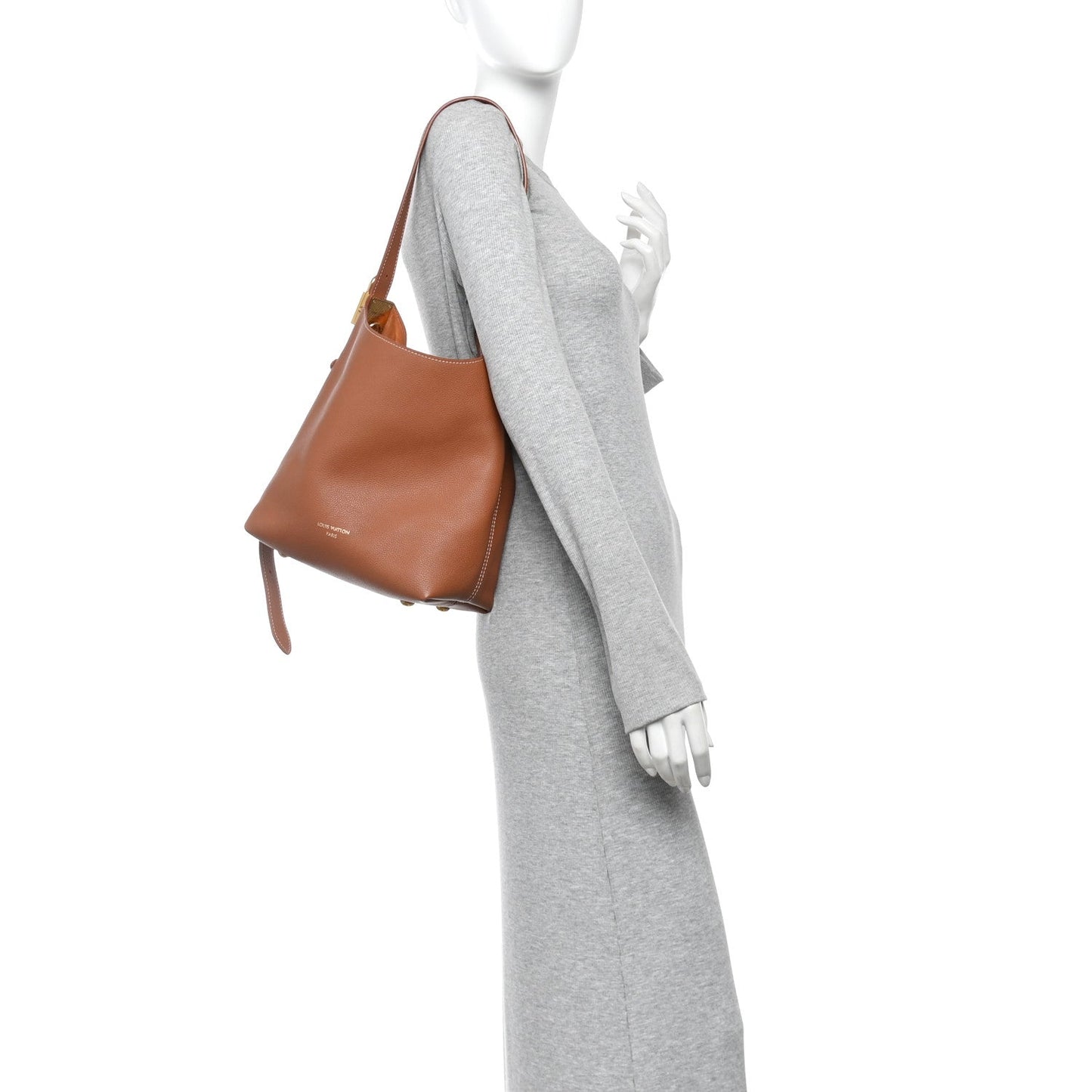 Grained Calfskin Low Key Hobo PM Cognac