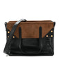 Agnello Old Shine Vitello Go Rain Small Flip Tote Black Marrone