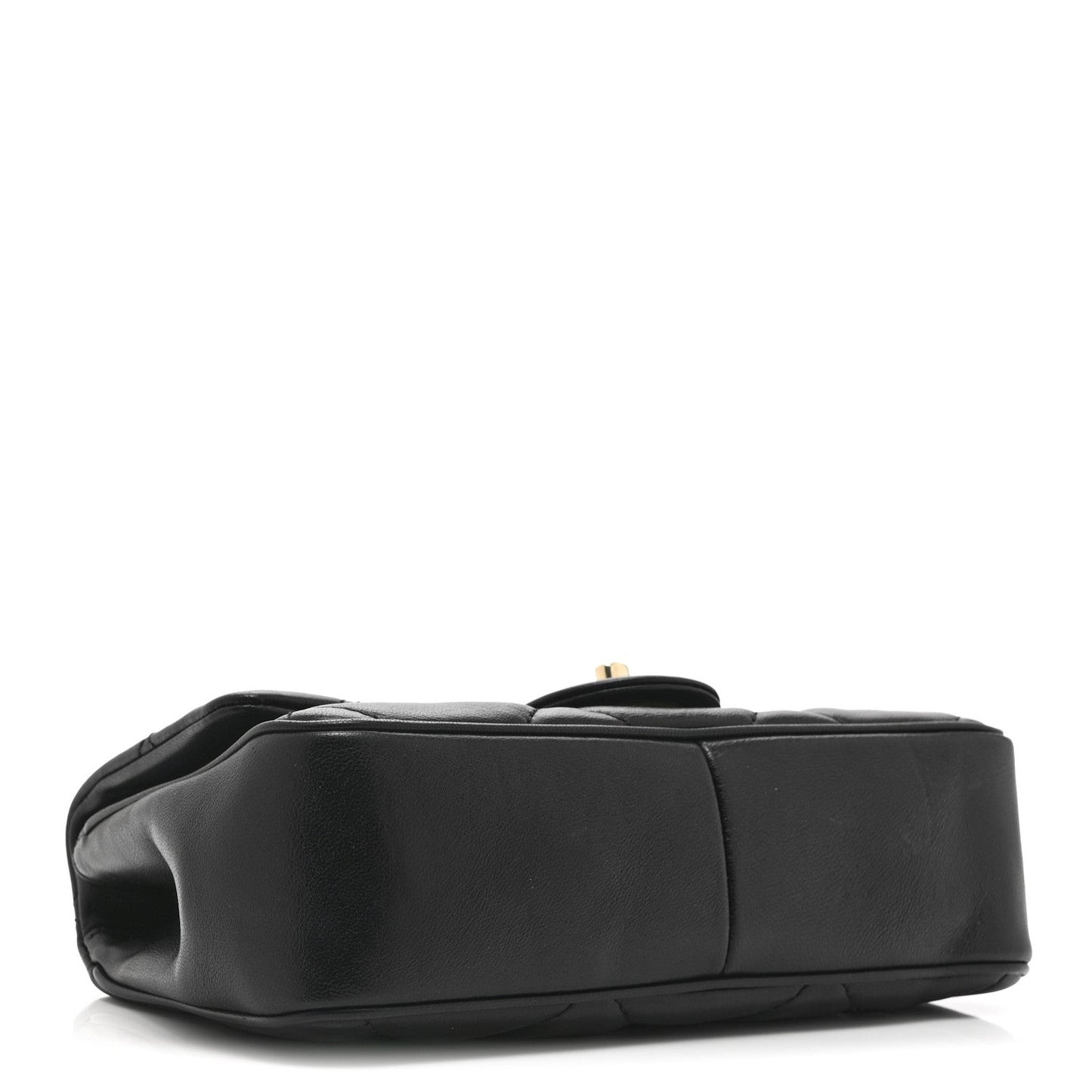 Lambskin Quilted Small Easy Carry Flap Black