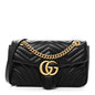 Calfskin Matelasse Small GG Marmont Shoulder Bag Black
