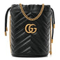 Calfskin Matelasse Mini GG Marmont 2.0 Bucket Bag Black