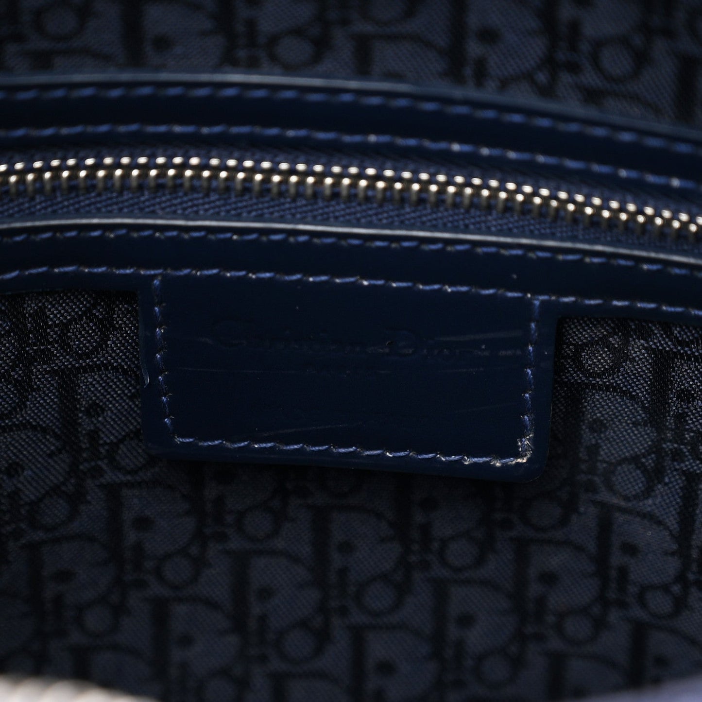 Patent Cannage Large Lady Dior Navy Blue