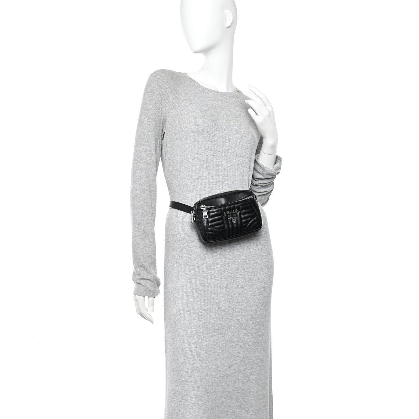 Soft Calfskin Impunture Diagramme Belt Bag Black
