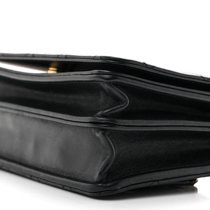 Lambskin Resin Quilted Mini Wallet On Chain WOC Black