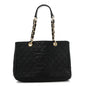 Caviar Quilted Grand Shopping Tote GST Black