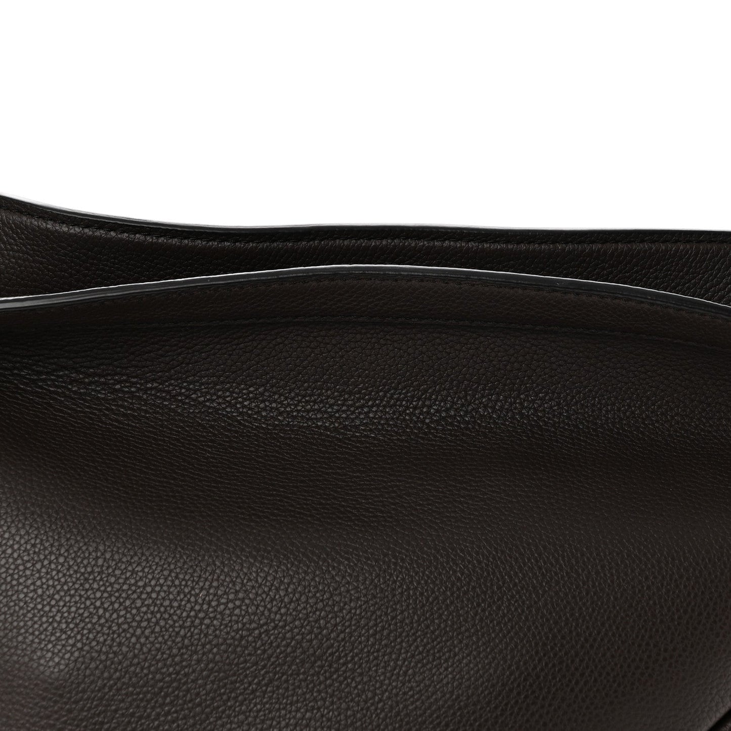 Grained Calfskin Large Slouchy Banana Bag Brunette