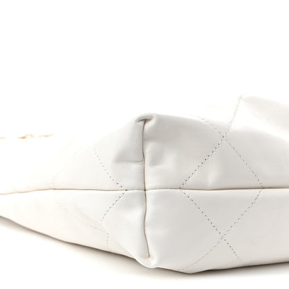 Shiny Calfskin Quilted Small Chanel  White