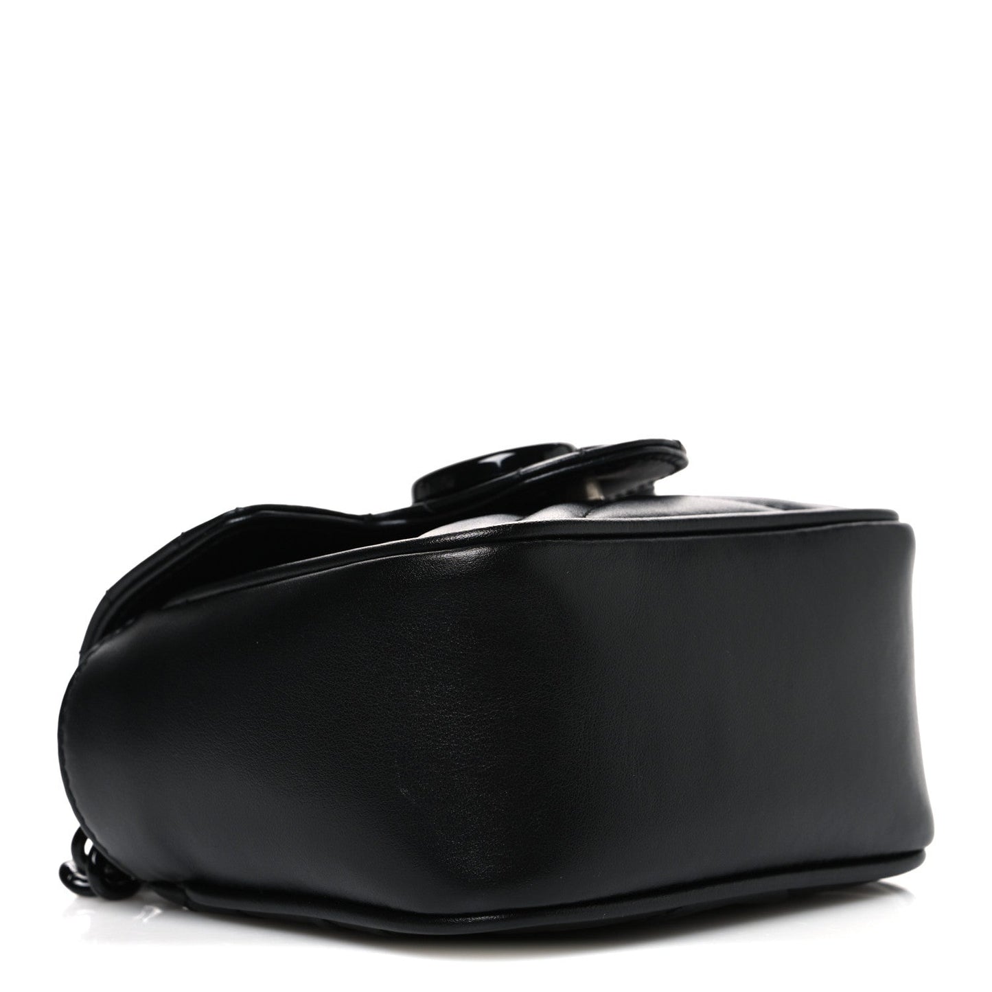 Calfskin Matelasse Monochrome GG Marmont Chain Mini Belt Bag Black