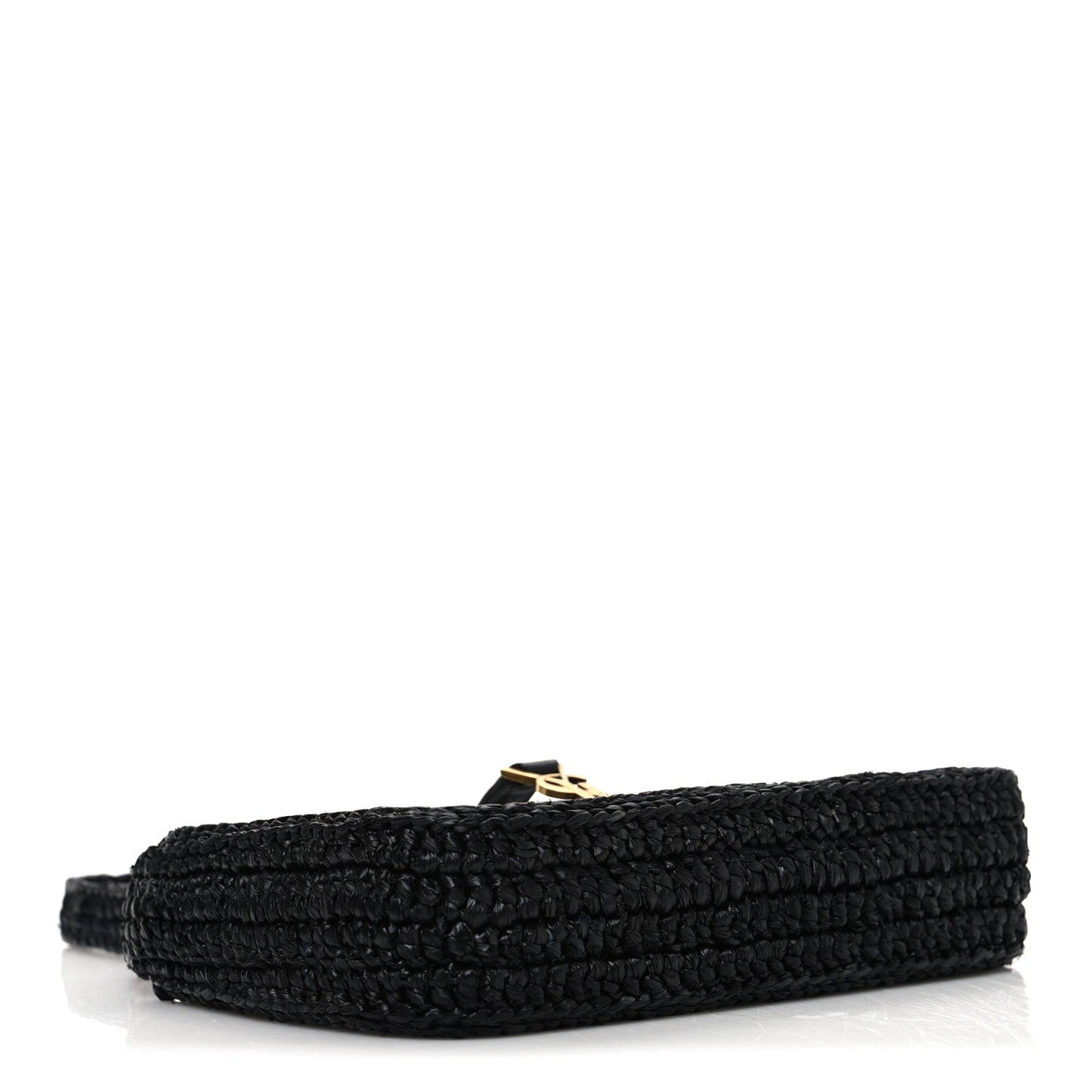 Raffia Calfskin Le 5 A 7 Mini Hobo Black