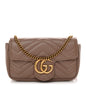 Calfskin Matelasse Super Mini GG Marmont Shoulder Bag Porcelain Rose