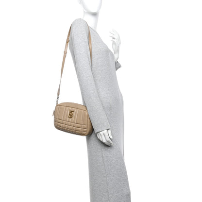 Lambskin Quilted Small Lola Camera Bag Oat Beige