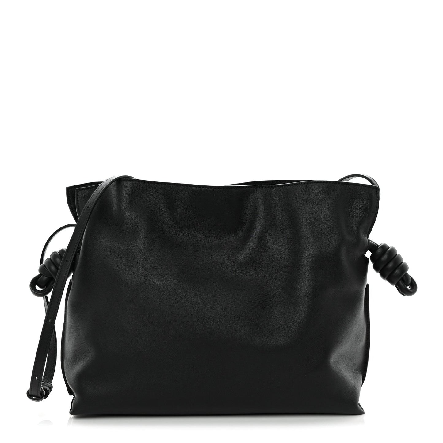 Nappa Medium Flamenco Knot Bag Black