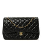 Lambskin Quilted Jumbo Double Flap Black