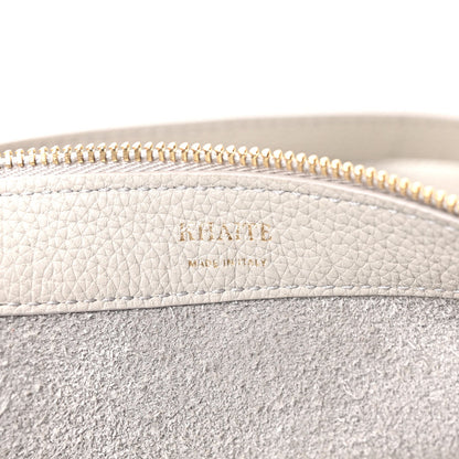 Pebbled Calfskin Augustina Small Crossbody Light Grey