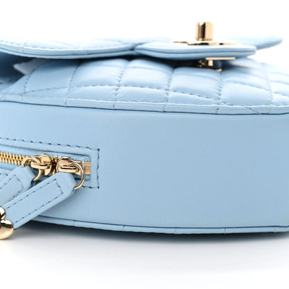 Lambskin Quilted CC In Love Heart Bag Light Blue