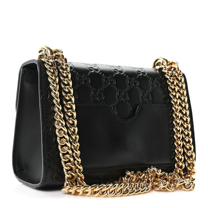 Guccissima Small Padlock Shoulder Bag Black