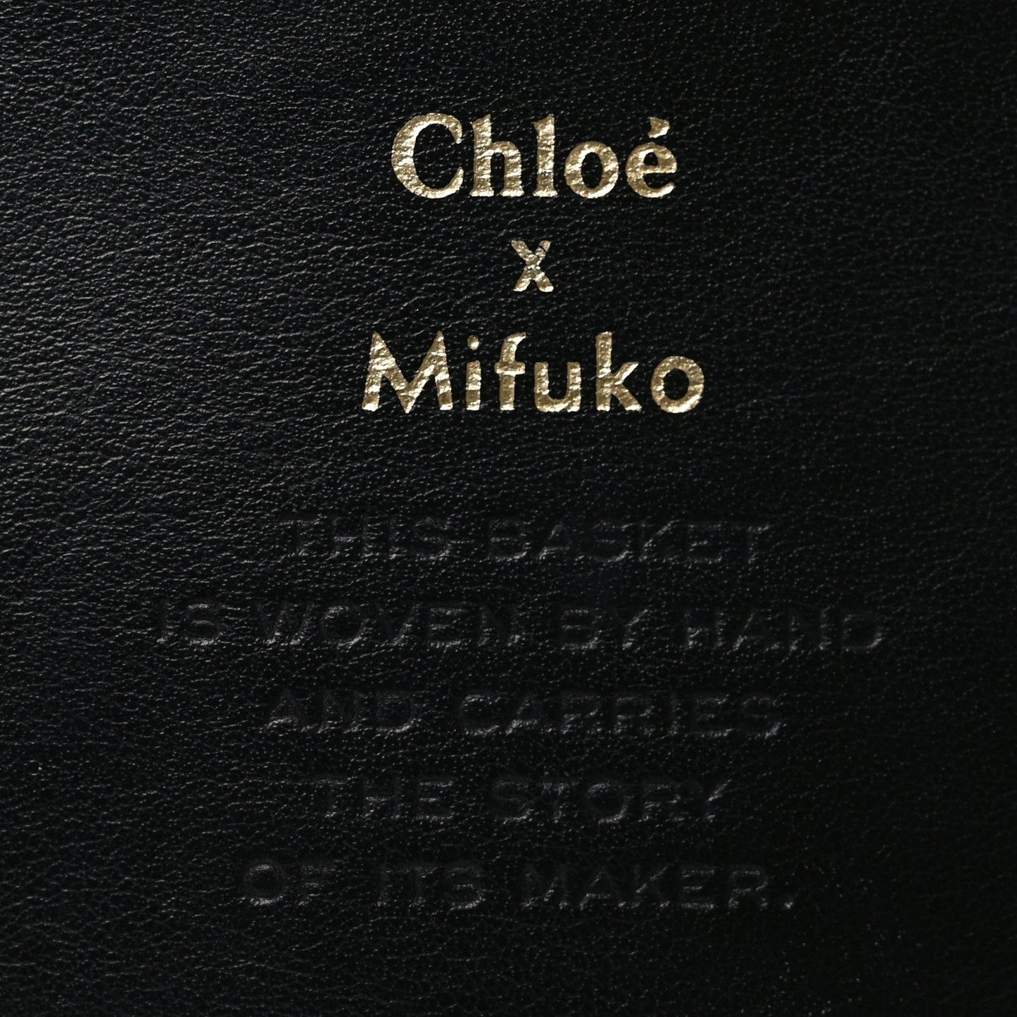 X MIFUKO Raffia Calfskin Mini Chain Basket Black