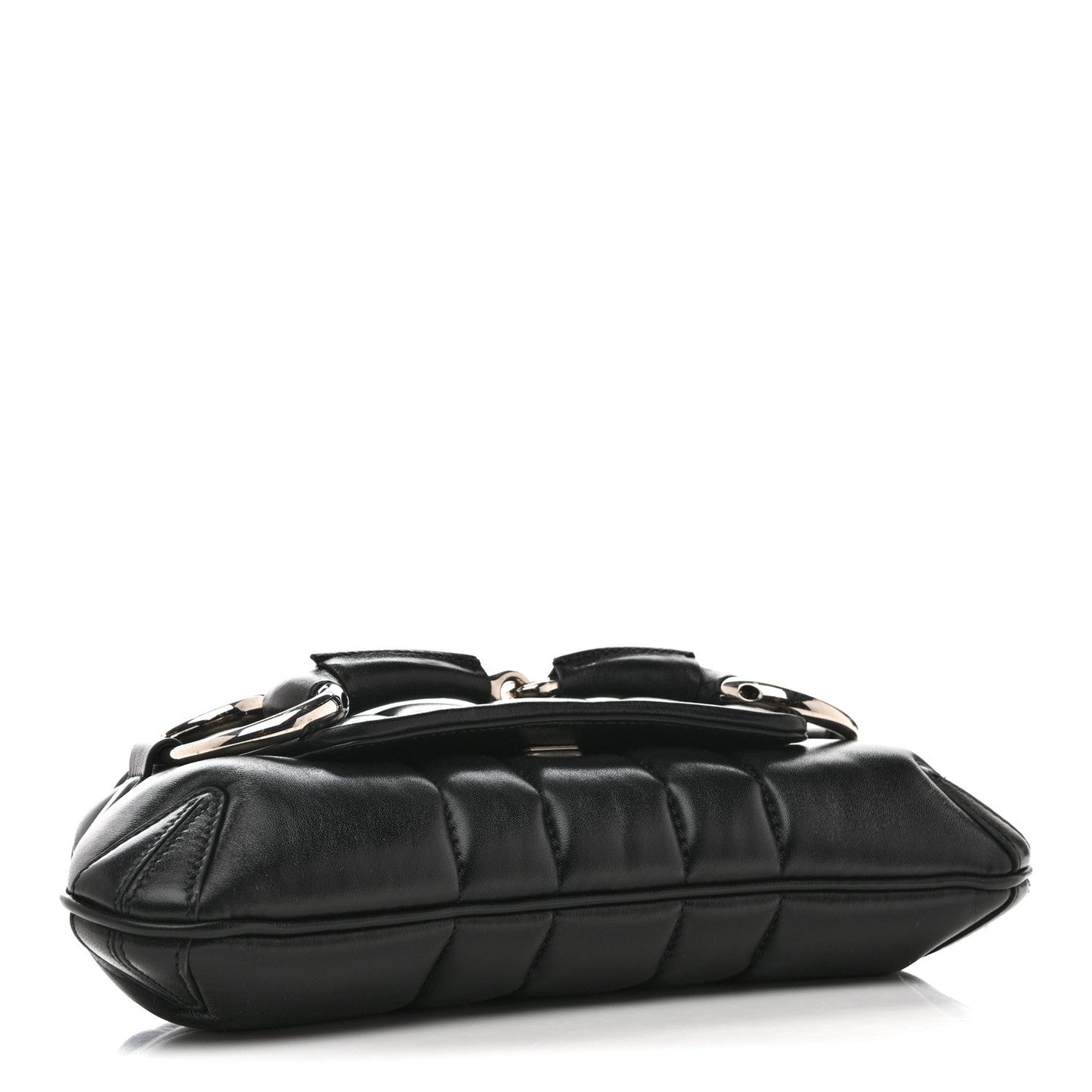 Nappa Vertical Matelasse Small Maxi Horsebit Chain Shoulder Bag Black