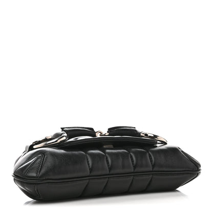 Nappa Vertical Matelasse Small Maxi Horsebit Chain Shoulder Bag Black