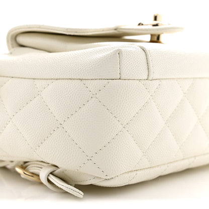 Caviar Quilted Small CC Day Backpack White