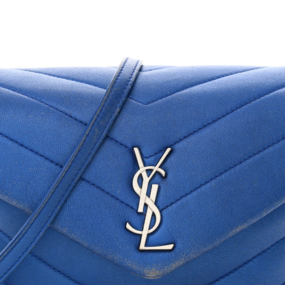 Metallic Calfskin Y Quilted Monogram Toy Loulou Crossbody Bag Blue Royal