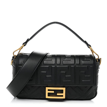 Nappa FF 1974 Embossed Baguette Black