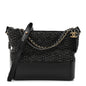 Tweed Calfskin Quilted Medium Gabrielle Hobo Black