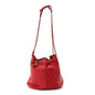 Lambskin Diamond Stitched CC Drawstring Shoulder Bag Red