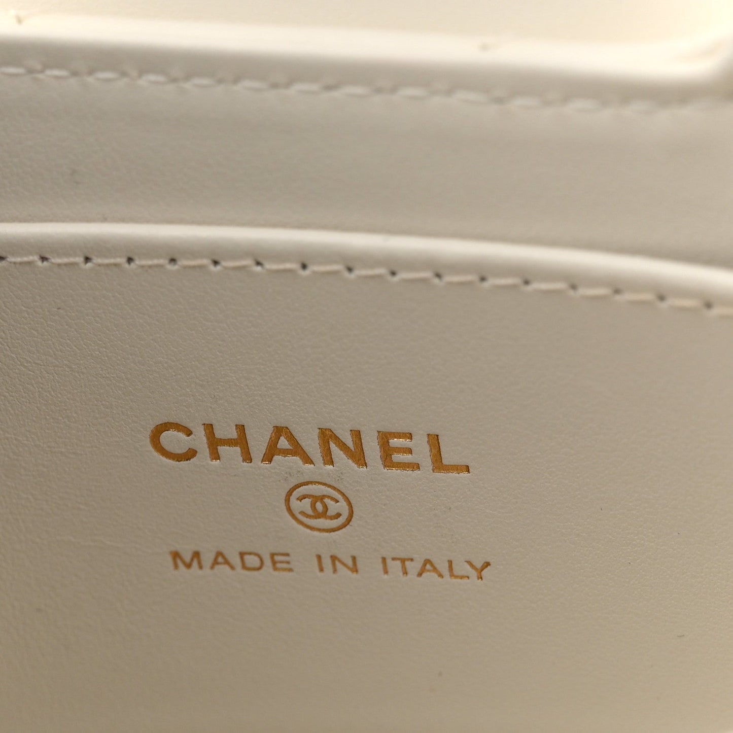 Shiny Aged Calfskin Quilted Mini Nano Kelly Shopper White