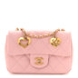 Lambskin Quilted Mini Heart Charms Flap Light Pink