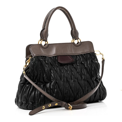 Nappa Matelasse Turnlock Hobo Black Brown